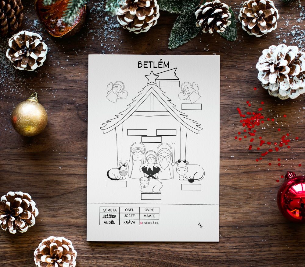 Adventní kalendář 2021 plný PDF pro děti - každý den soubor 16 betlem ukazka