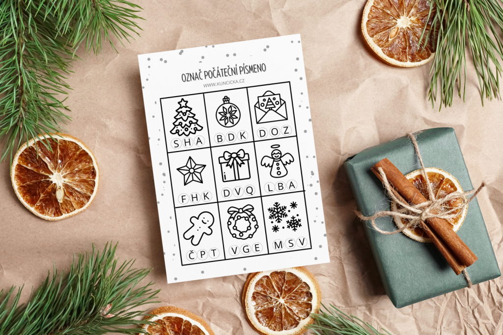 Adventní kalendář 2021 plný PDF pro děti - každý den soubor 22 pocatecni pismeno uk