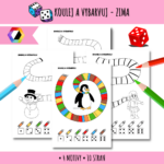 Koulej a vybarvuj - zima
