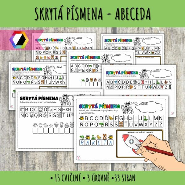 Skrytá písmena - abeceda 1 skrytá písmena
