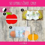 SET leporela s životními cykly - dýně, jablko, slunečnice