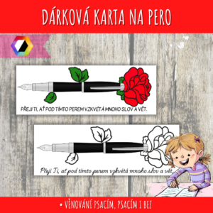 dárková karta píšu perem