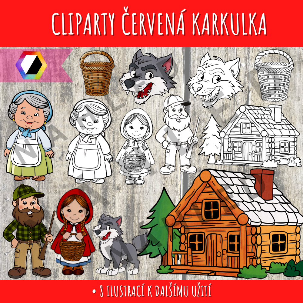 cliparty červená karkulka