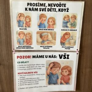 Informační plakáty do školky - dětské nemoci 3 informační plakáty do školky