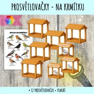 prosvětlovačky ptáci na krmítku