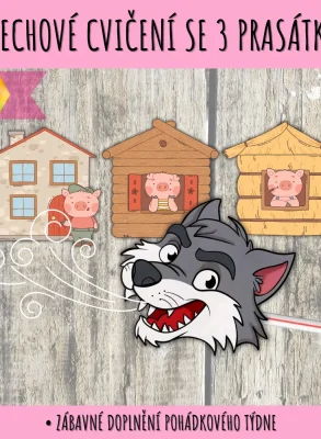 dechove cviceni se 3 prasatky
