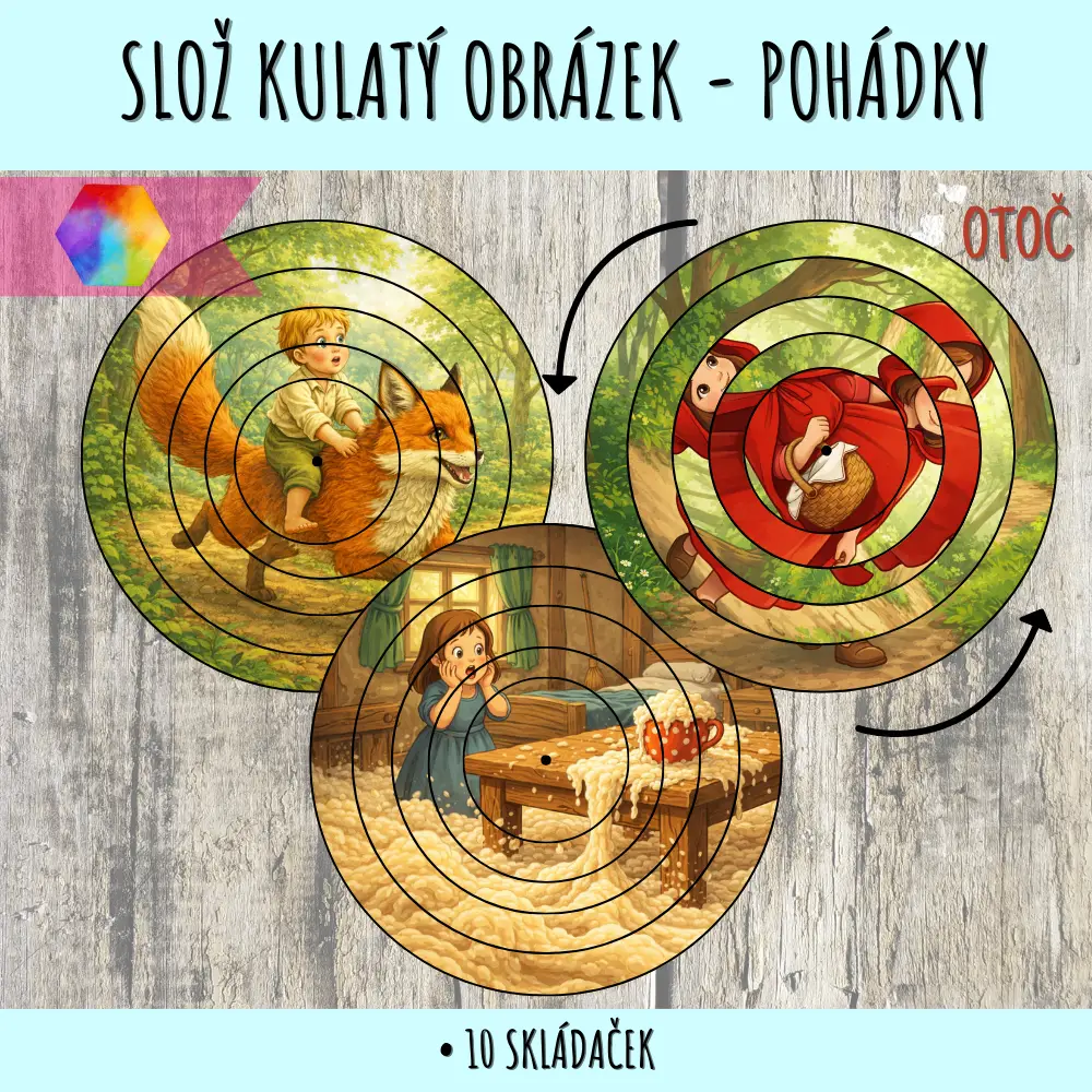 Slož obrázek - pohádky 19 otocne puzzle pohadky