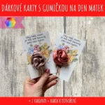 Dárková karta na Den matek – růžička z gumičky