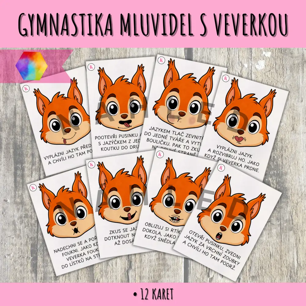 Gymnastika mluvidel s veverkou pro rozvoj řeči 15 oromotorika s veverkou