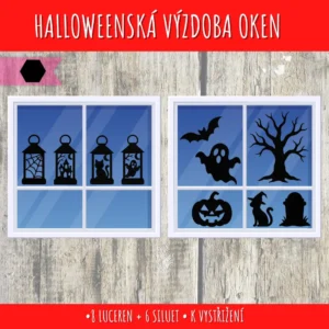 halloweenská výzdoba oken