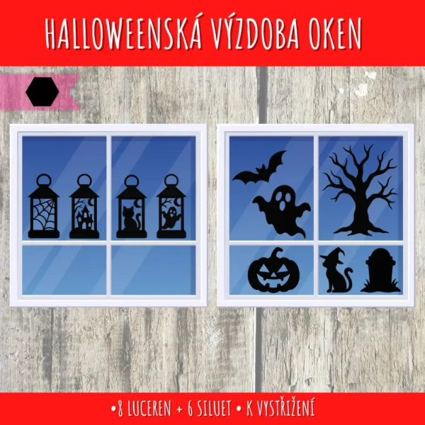 halloweenská výzdoba oken